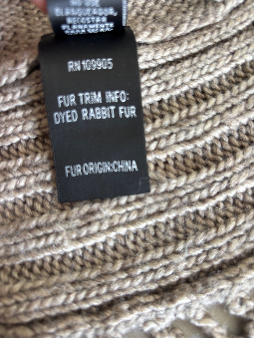Lavish Taupe Crochet Wool Knit & rabbit fur trim Sweater Vest - Picture 8 of 8